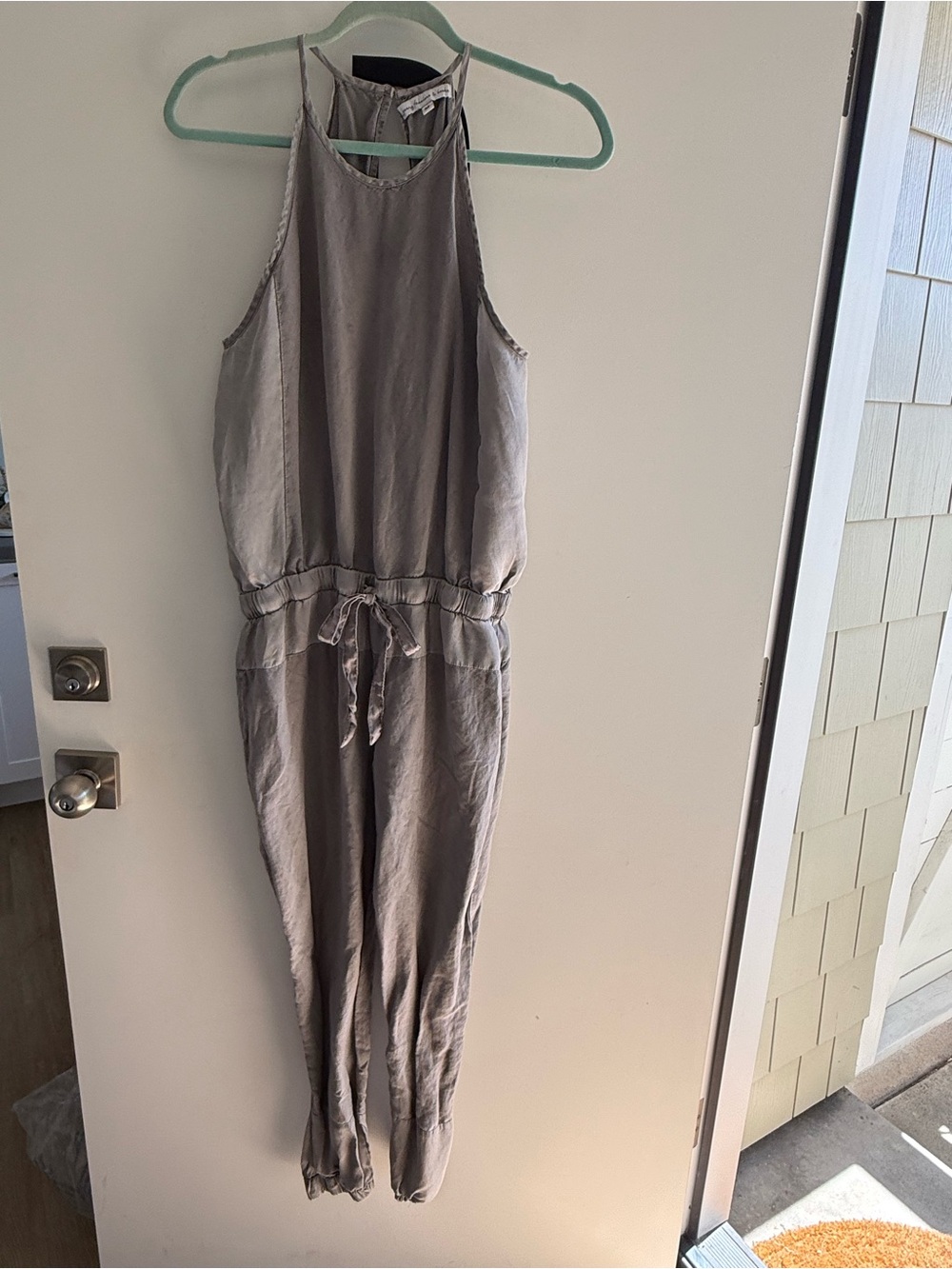 Young Fabulous & Broke Sleeveless Taupe Drawstring Jumpsuit